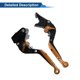 thumbnail image 5 of Palancas de freno y embrague cortas y largas para Kawasaki VERSYS 650 2015-2023, palanca de freno ajustable de motocicleta, aleación de aluminio, mango negro con extremo naranja, 5 of 6