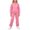 RYE1-Pink, variant on LWFFDAW Girls 2 Piece Set Fall Long Sleeve Quarter Zip Mock Neck Sweatshirt and Wide Leg Pants Loose Comfy Sweatsuit Sets