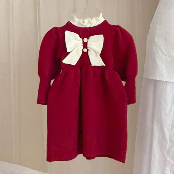 piuwrlz Kid Girls Unibody Princess Dress Knitting Skirts One Piece Skirt Set Red Size 1Y