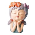 thumbnail image 1 of Maoww Pots Cache-Pots Visage de Fille Bureau Dessin Animé Vase H Figurine Bonsaï Pot Style Collection Style H, 1 of 3