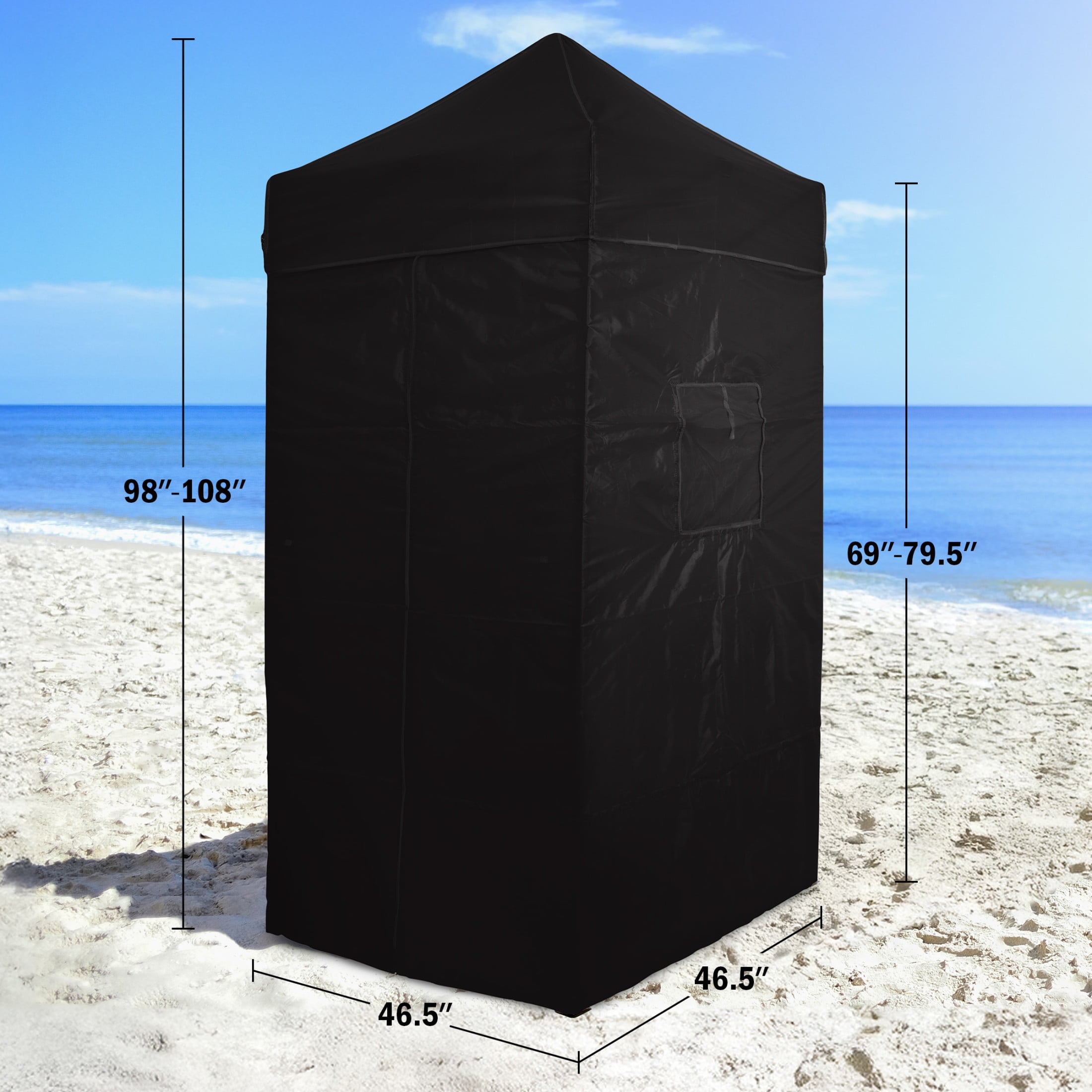 Wakeman Outdoors Pop Up Privacy Tent for Camp Toilet or Pool Cabana, Black