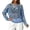Blue, variant on CAIVO Women Shirts Casual Plus Size Openwork Cover Up Summer Soft Loose Long Sleeve Knit O-Neck Solid Color Soft Tops