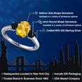 thumbnail image 2 of Gem Stone King 1.74 Ct Oval Yellow Citrine Black Onyx 925 Sterling Silver Ring, 2 of 6