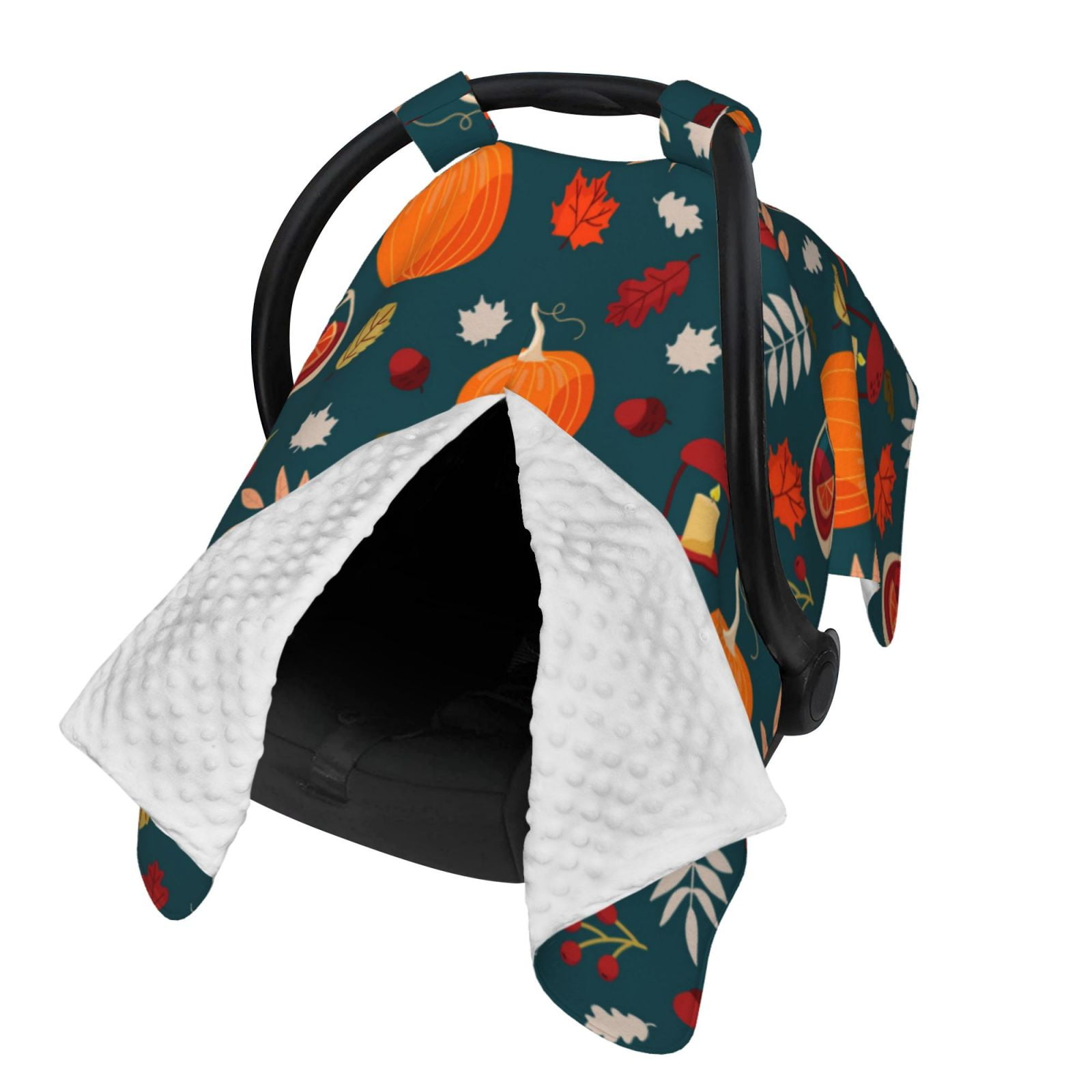 Naloa Autumn with Pumpkins Baby Car Seat Cover, Breathable Baby Carrier Cover, Multiuse Baby Carrier Cover & Nursing Breastfeeding Cover