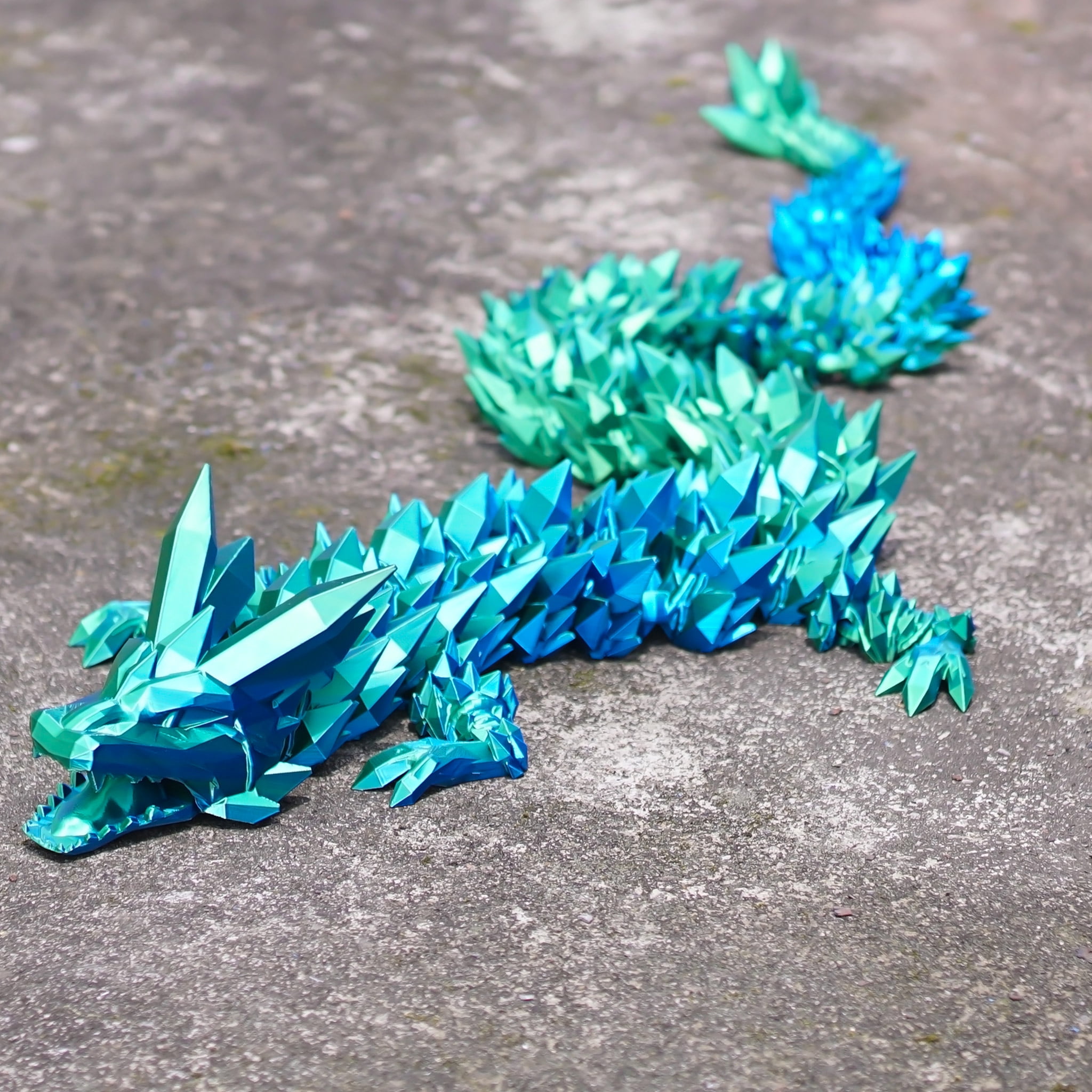 48.82inch 3D Printed Crystal Dragon,Flexible Joint Animal lacertid Figurines,Realistic Eyes, Home Office Decor,Fidget Toy for Adults Teens Boy Festival Gifts