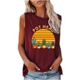 thumbnail image 1 of Débardeurs pour Femmes Col Rond Imprimé Tropical T-Shirts Sans Manches Été Décontracté Ample Gilet Pull Blouse d'Entraînement, 1 of 4
