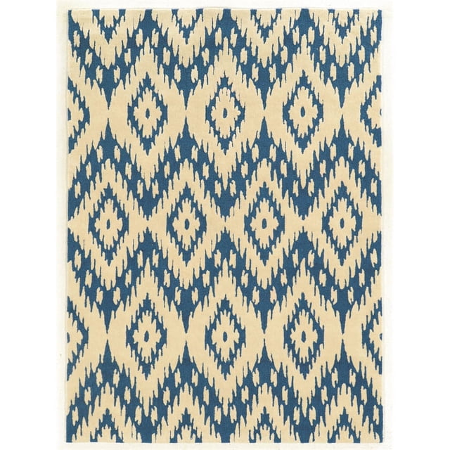 Linon Trio Samu Hand Tufted Polyester 5'x7' Rug in Blue