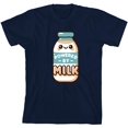 thumbnail image 3 of "Powered By Milk" Youth Navy Blue Crew Neck Short Sleeve Tee-Medium, 3 of 4