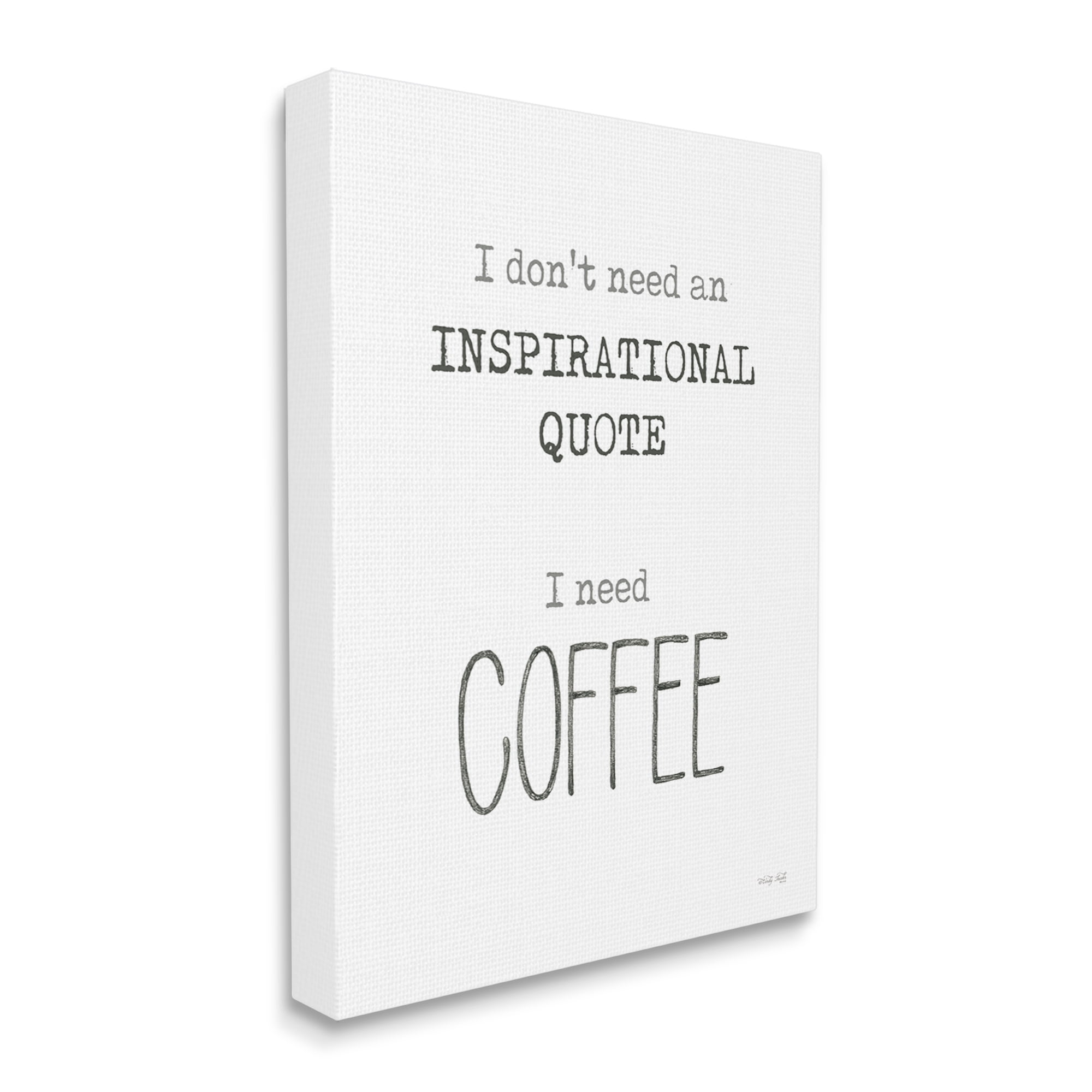 Stupell Industries Need Coffee Humorous Cranky Morning Kitchen Typography Graphic Art Gallery Wrapped Canvas Print Wall Art, Design by Cindy Jacobs