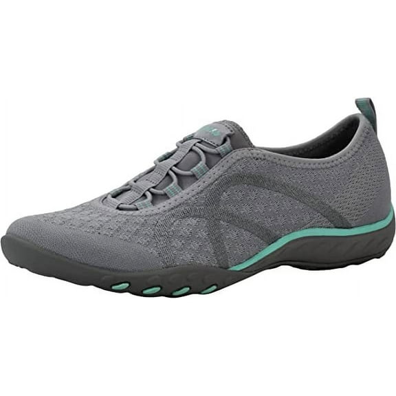 Skechers Women's Breathe Easy Fortune Fashion Sneaker Grey/Mint 8.5