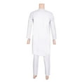 thumbnail image 3 of BAZINRICHE African Men Causal Kaftan Robe Long Sleeve Thobe Saudi Arabic Thobe for Men Round Neck, 3 of 5