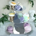 thumbnail image 2 of Efavormart 3 Tier 14" Metallic Silver Cardboard Cupcake Stand Cupcake Holder Dessert Stand, 2 of 5