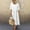White, variant on Yotami Women's Summer Dress Casual Short Sleeve Crew Neck Breathable Solid Color Dress for Beach Cotton Linen Long Dress Purple XXXL