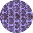 thumbnail image 1 of Ahgly Company Machine Washable Indoor Round Abstract Blue Modern Area Rugs, 4' Round, 1 of 4