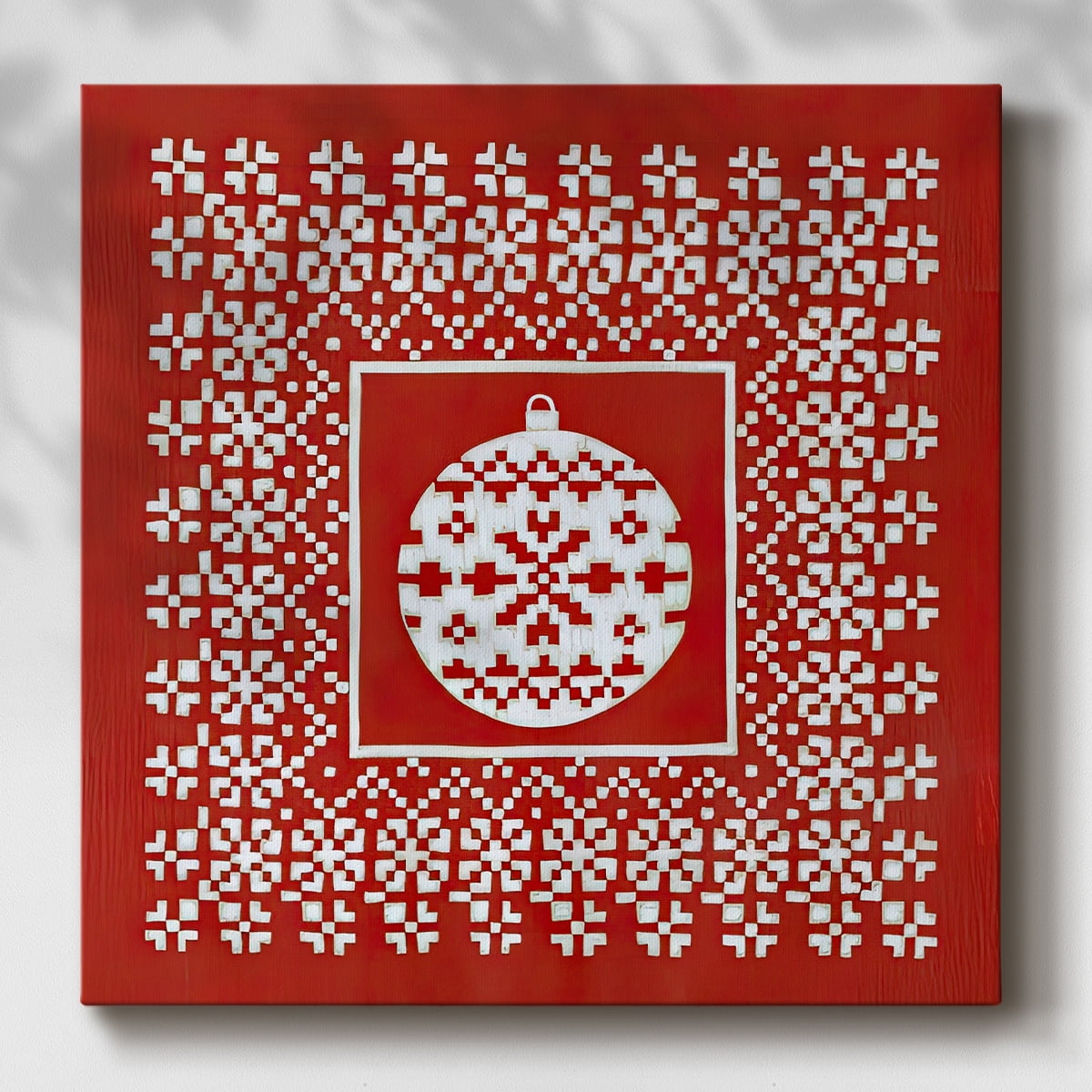 Fair Isle Snowflake V- Gallery Wrapped Canvas