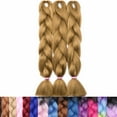 thumbnail image 3 of SEGO 3PCS/Lot Ombre Jumbo Braiding Hair Extensions Colored Hair Weave Synthetic Crochet Twist Box Braid Hair Black/Pink/Blue/Purple Fake Hair Extension for Women, 3 of 8