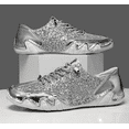 thumbnail image 4 of Women's and Men's Sequin Sneakers - Sparkly Low Top Lace-Up Fashion Shoes for Concert & Casual Wear, 4 of 13
