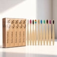 thumbnail image 7 of Bamboo Toothbrush Set of 10 Pieces, Eco Friendly Biodegradable Handle for Oral Care, Natural Soft Bristle for Gentle Brushing, Complete Pack for Family Use, 7 of 7