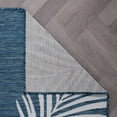 thumbnail image 4 of World Rug Gallery Contemporary Palm Leaves Textured Flat Weave Indoor/Outdoor Area Rug - NAVY 2'x7', 4 of 9