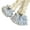 Blue gray knot, variant on Sun Protections Arm Sleeves Trendy Long Fingerless Gloves Lolitas Layered Ruffle Lace Arm Sleeves for Halloween Cosplay