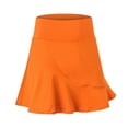 thumbnail image 2 of SWSMCLT Women's Mini Scooter Athletic Skort High Waisted Scooter Skirt Cute Yoga Fitted Aline Summer Dance Casual Orange Small, 2 of 4