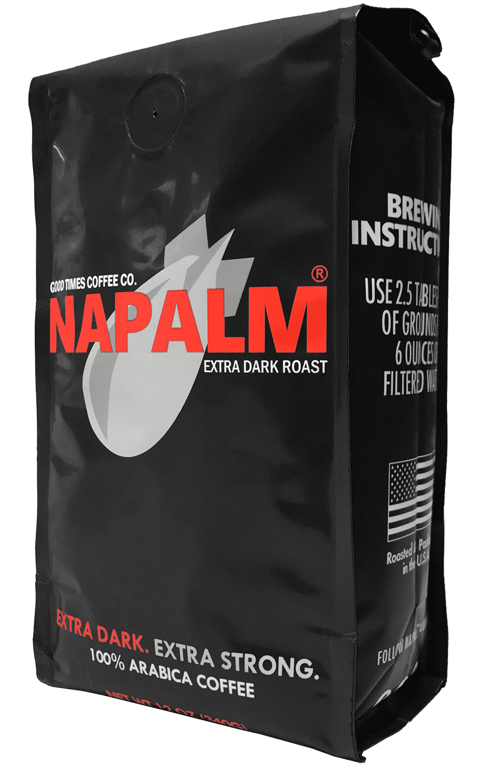 Napalm Coffee, EXTRA DARK ROAST, Whole Bean Coffee, 100 Percent Arabica, 12 Ounce Bag