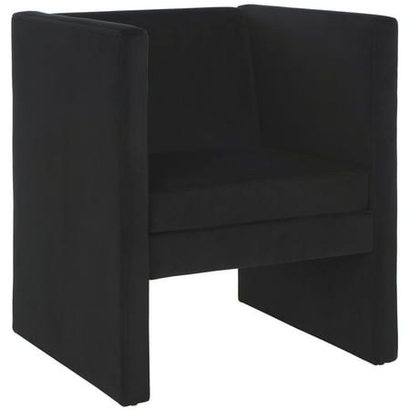 SAFAVIEH Gisle Modern Accent Chair Black Velvet