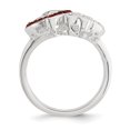 thumbnail image 2 of Sterling Silver Red and White Crystal Two Heart Ring, 2 of 3