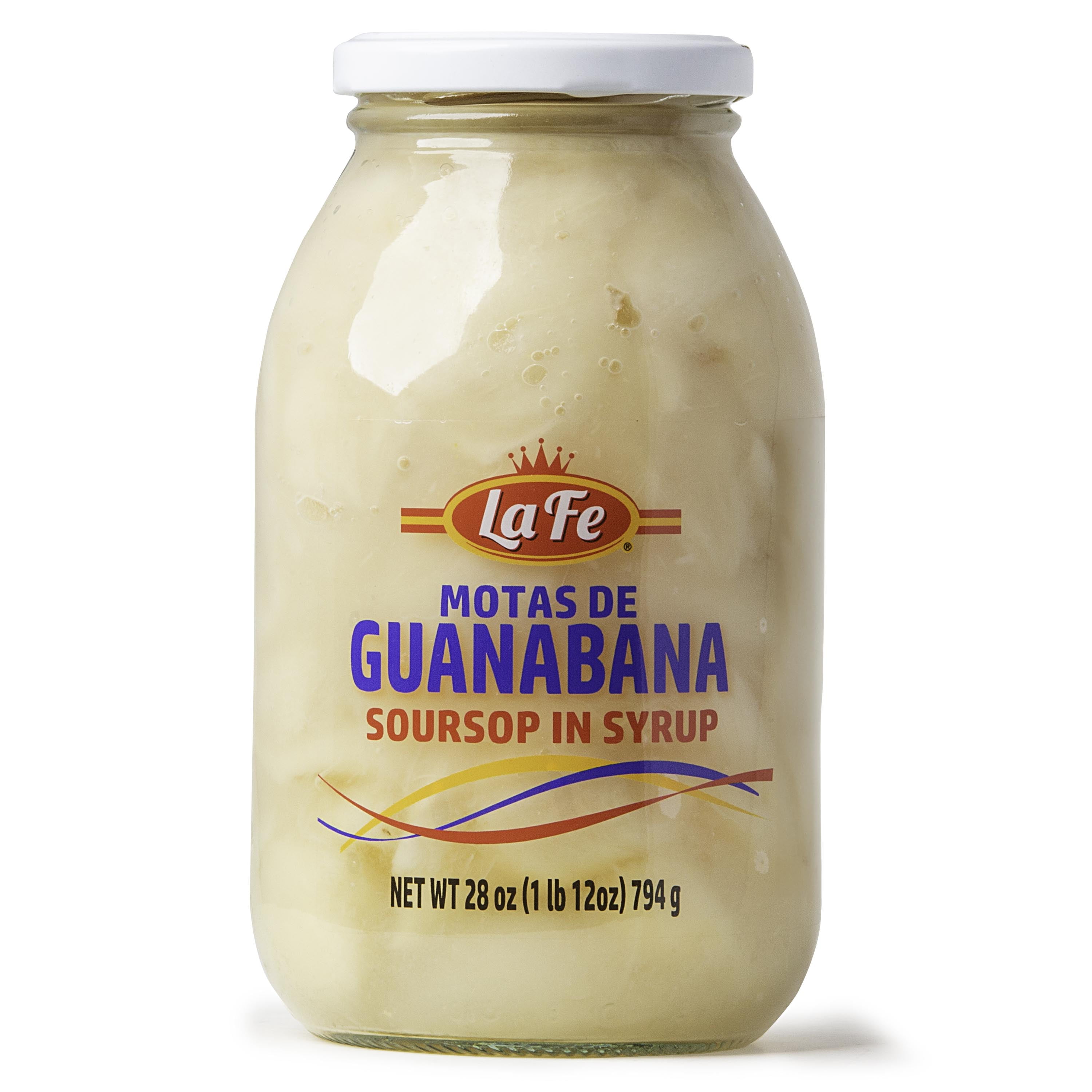 La Fe Conservas Motas de Guanábana , Soursop Fruit Fresh Pulp, 28oz – 2 Pack