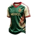thumbnail image 5 of Mexico Soccer Jersey T-Shirt, Mexico Aztec Mayan Calendar V Neck Short Sleeve Tee, Mexico Shirt for 2026 Soccer Game Fans Black Size: S, 5 of 7