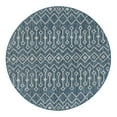 thumbnail image 3 of Unique Loom Outdoor Trellis Collection Area Rug - Tribal Trellis (4' 1" Round Blue/Ivory), 3 of 7
