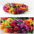 thumbnail image 1 of 3-color Tulip Wreath 20" Summer Wreaths for Outside Wall Window Farmhouse Indoor Outdoor Party Holiday Home Decor, 1 of 5