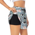 thumbnail image 1 of Balery Swan Princess On Lake Pantalones cortos deportivos para mujer con forro y dos bolsillos, elásticos, para entrenamiento, gimnasio, yoga-X-Large, 1 of 7