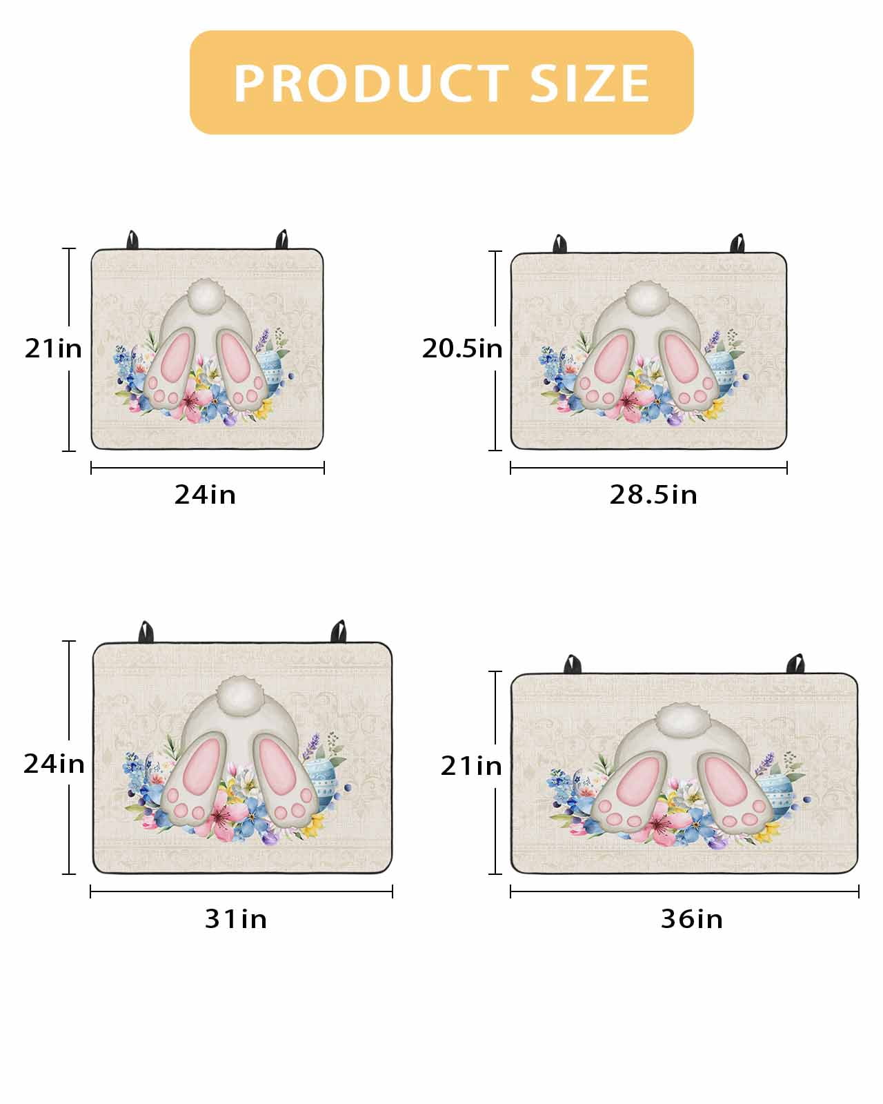 Large Induction Cooktop Protector Mat Vintage Easter Stove Top Covers for Electric Stove, Spring Floral Bunny Retro Art Decorative Stove Burner Cover Mats, Glass Top Stove Cover