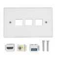 thumbnail image 2 of USB3.0 Wall Plate, High Definition Safe Connection HD Multimedia Interface Ethernet Wall Plate Universal ABS  for Projectors for Streaming Video Players, 2 of 7