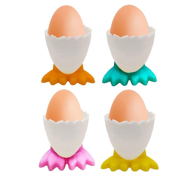 Fun Duck Feet Egg Cups - 2PCS Soft Plastic Cartoon Egg Holders Dishwasher Safe