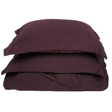400-Thread Count 100% Egyptian Cotton Elegant Solid Duvet Cover Set Plum / Twin/Twin XL