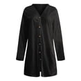 thumbnail image 7 of UTTOASFAY Women Solid Loose Long Sleeve Cardigan Autumn Coat Blouse Black 6(M), 7 of 7