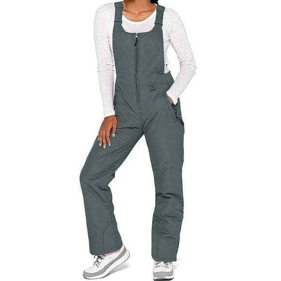 Bunenne Womens Jumpsuits Casual Rompers for Women Ski Bib Overalls Winter Snowboarding Pants Sleeveless Adjustable Strap Jumpsuit Workout Jumpsuits Spring Jumpsuits for Women 2025 Gray M