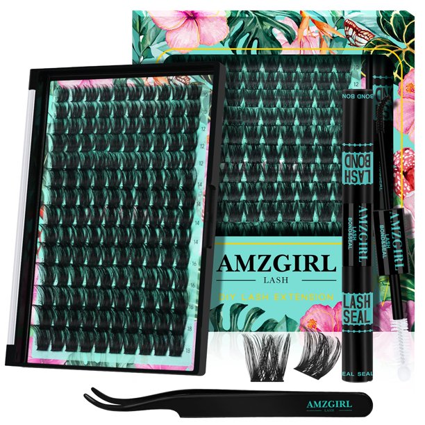 Kit de racimos de pestañas AMZGIRL LASH, 140 unidades, resistentes al agua de 10 a 18 mm