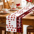 thumbnail image 5 of Valentines Day Table Runner 48 Inches, Red Love Hearts Plaid Farmhouse Bed Runner Dresser Scarves Tabletop for Indoor Outdoor Parties/Ceremony/Banquet, 13" x 48", 5 of 8