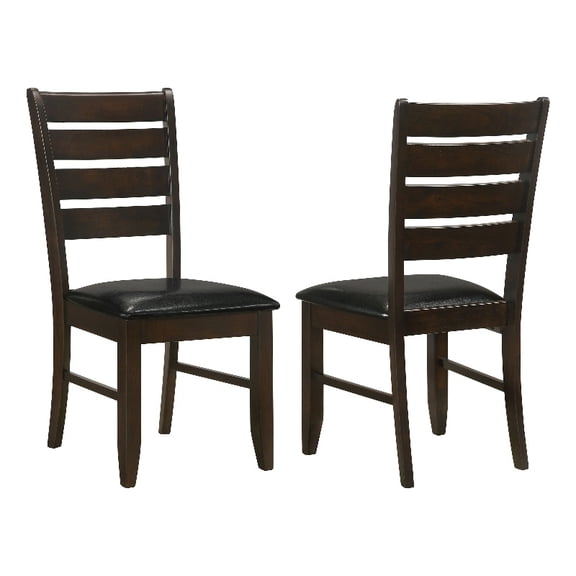 Wooden Dining Side Chair, Cappuccino Brown, Set of 2