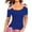 Blue, variant on Ichuanyi Womens Shirts , A Strapless Top With Short Sleeves For Fashionable Ladies