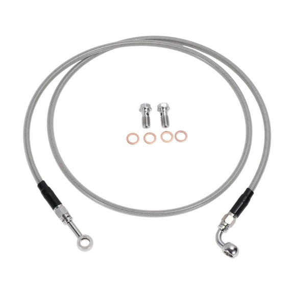 56In Hydraulic Front Brake Line Kit for 16-18In Handlebar Hydraulic Brake Line for Harley Dyna Switchback FLD 2012-2016 No.45112-08 Silver Tone