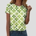 thumbnail image 2 of larppty Women's St Patrick's Day T-Shirt Shamrock Clover Irish Tops Casual Short Sleeve Tees Workout Holiday Tunic Tops (AG, M), 2 of 4