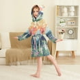 thumbnail image 4 of FORMRS Niños Bathrobe Unisex Hooded Robe Soft Plush Pajamas Sleepwear, Size 7-9T, Floral Mountain, 4 of 7
