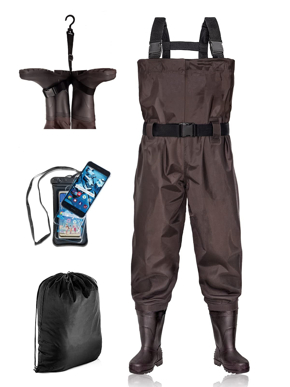 Outdoor Fishing Wader with Stocking Foot Waterproof Wearable Chest