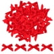 thumbnail image 1 of Apuakthei - Mini lazo de cinta roja, 100 unidades, para decoración de árboles de Navidad, envoltura de regalos, manualidades, tarjetas de regalo de cumpleaños, suministros para fiestas, adornos para, 1 of 7