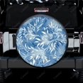 thumbnail image 1 of Motif de Feuilles Bleues Modernes Abstraites Polyester Universel Housse de Roue de Rechange pour Remorque RV SUV Camion Campeur, 1 of 5