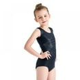 thumbnail image 2 of Girls Leotards Gymnastic Dance Onesies Ballet Tank Sleeveless Colorful Shiny Leotard, for 5-14 Years, 2 of 7